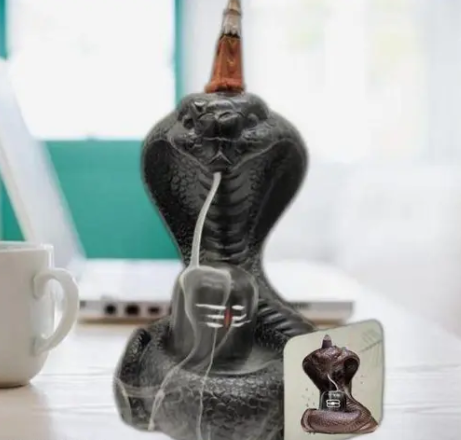 Handcrafted Naag Raj (Sheshnag) Smoke Fountain with Shivling + 10 Free Backflow Cones