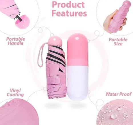 Capsule Umbrella (Multicolour | Pack of 1)